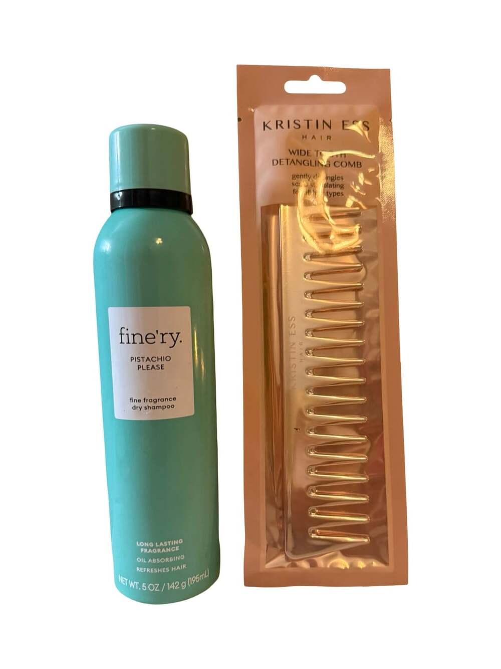 Fine'ry Pistachio Please Dry Shampoo & Kristin Ess Wide Tooth Detangling Comb